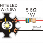Circuito de alimentación de un led de potencia con una resistencia
