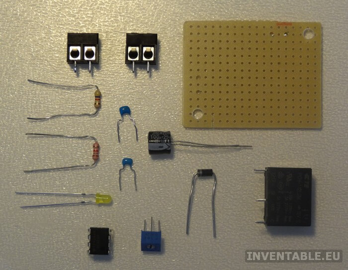 Componentes usados para construir el retardo de encendido
