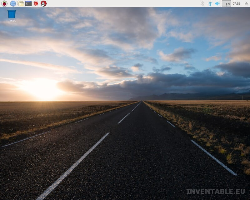 Imagen de la pantalla una vez instalado Raspbian.