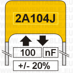 Calculadora on-line que permite de obtener todos los datos de un capacitor a través de su código escrito en el cuerpo.