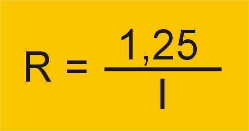 Fórmula usada por la calculadora del LM317 para obtener el valor de corriente. 
